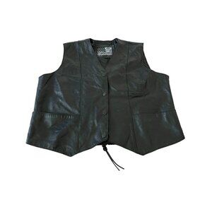 Dream Apparel Men's Vest Leather Black Jesus Forever Print NO SIZE TAGS SEE PICS